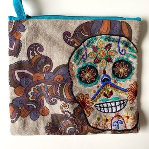 Halloween Skull Pouch / Makeup Bag / Purse